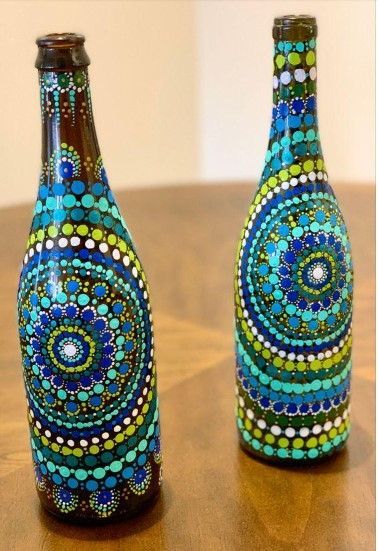 Simple glass deals bottle painting designs